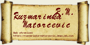 Ruzmarinka Matorčević vizit kartica
